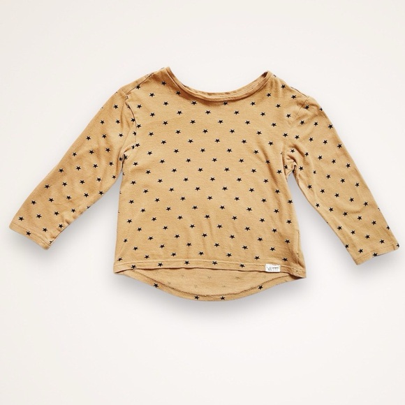 Gap Kids Toddler 100% Organic Cotton Brown Star Print Tunic Long Sleeve Top 3T - Picture 2 of 6